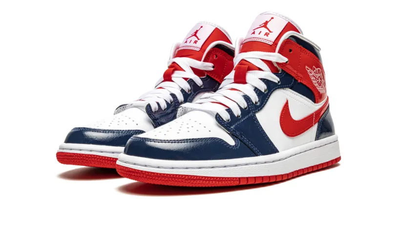 Air Jordan 1 AIR JORDAN 1 MID WMNS 'Patent Leather Navy / White / Red'